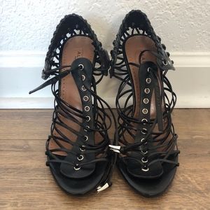 Alaïa Black Lace Up Heels